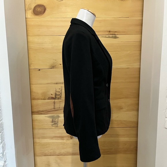 Jersey knit Blazer with faux suede elbow patches and silk lining Size M - Picture 6 of 7